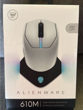 Alienware 610M White Gaming Mouse with RGB Accent